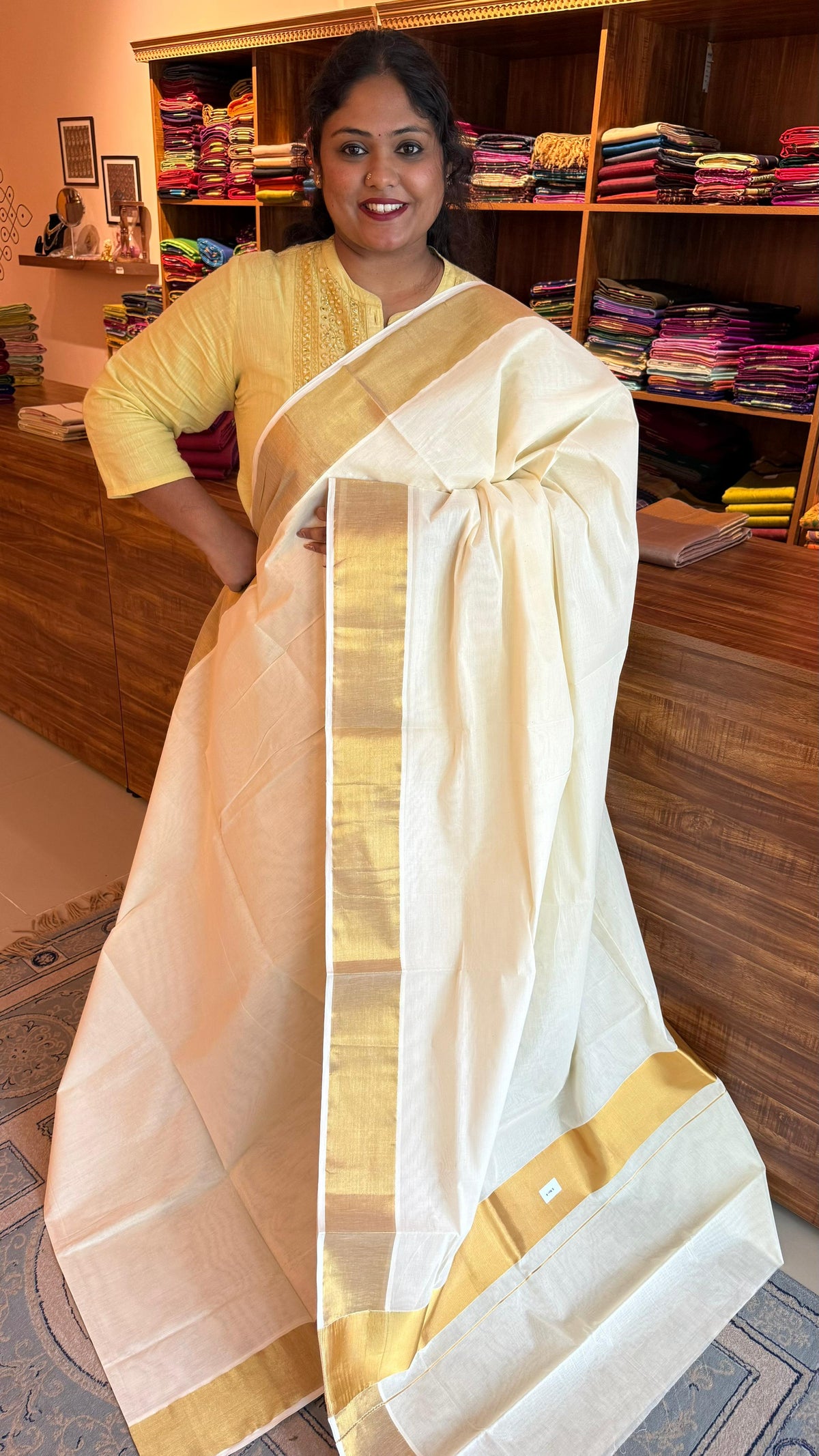 Kerala Cotton Plain Tissue Sarees - Onam Collection - 01-08-04-06