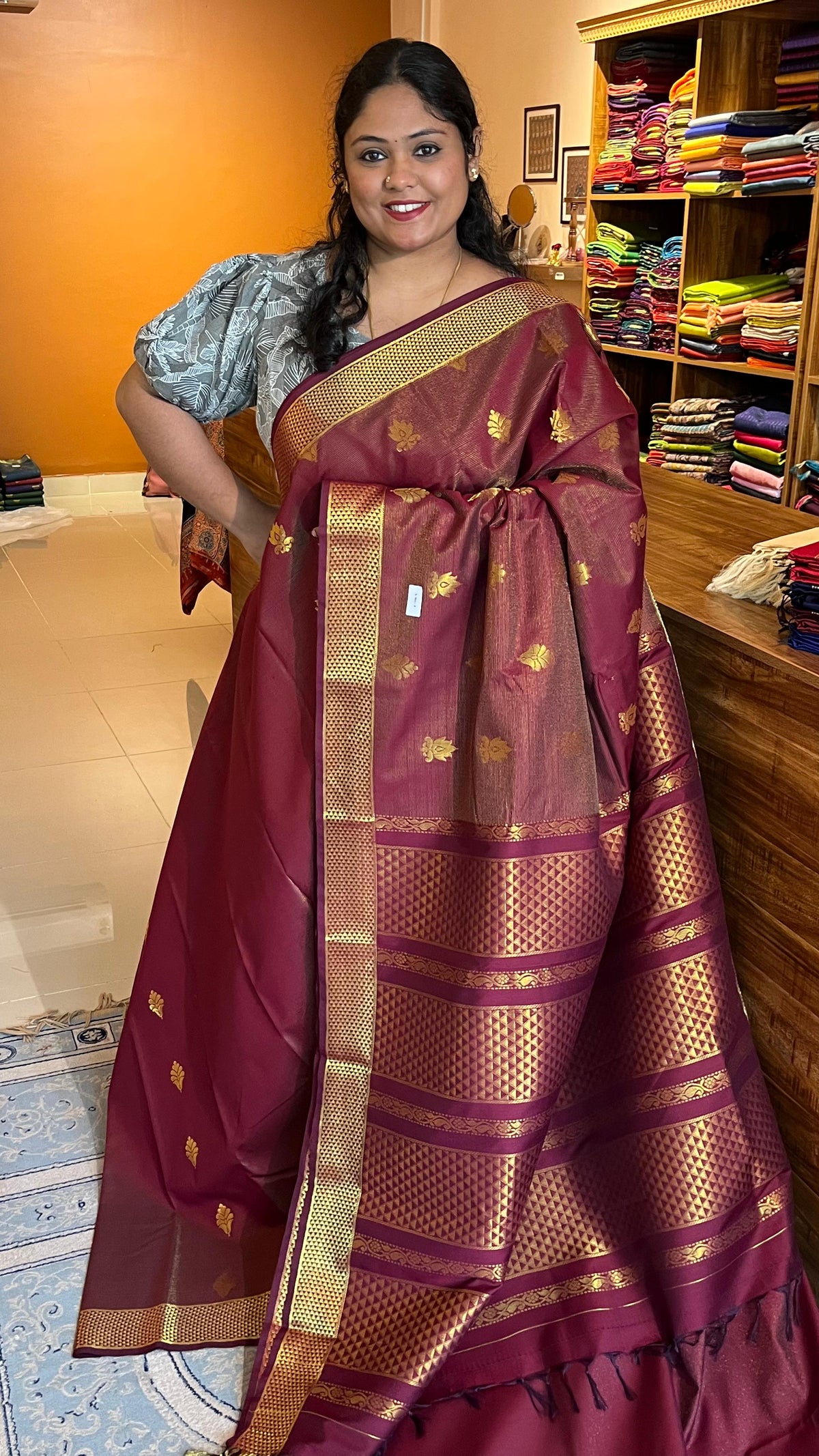 Semi Silk Vairaoosi saree - 01-08B-04-32 (Maroon)