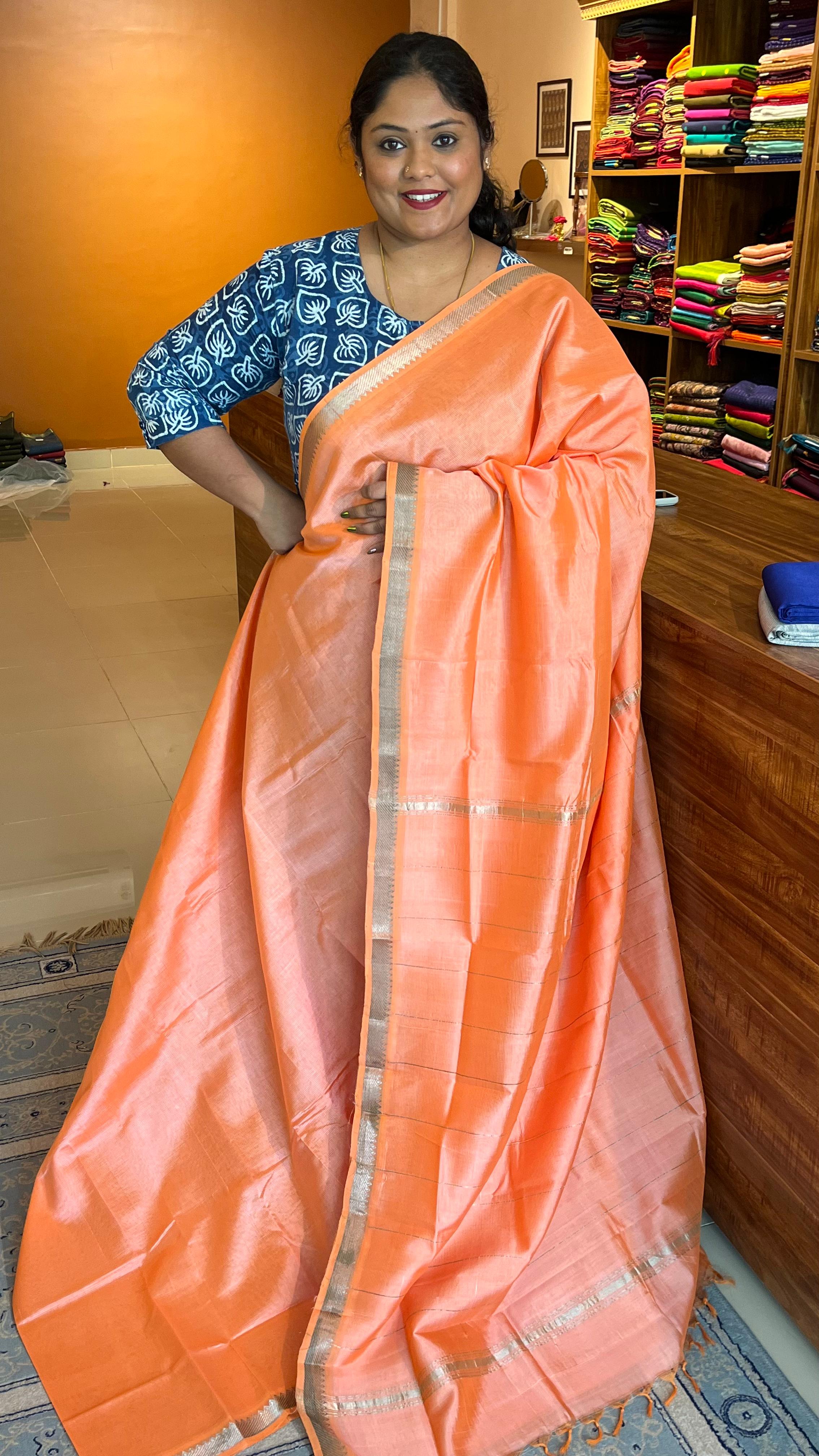 Mangalagiri Small Border 15-08B-04-11 (Salmon Pink)