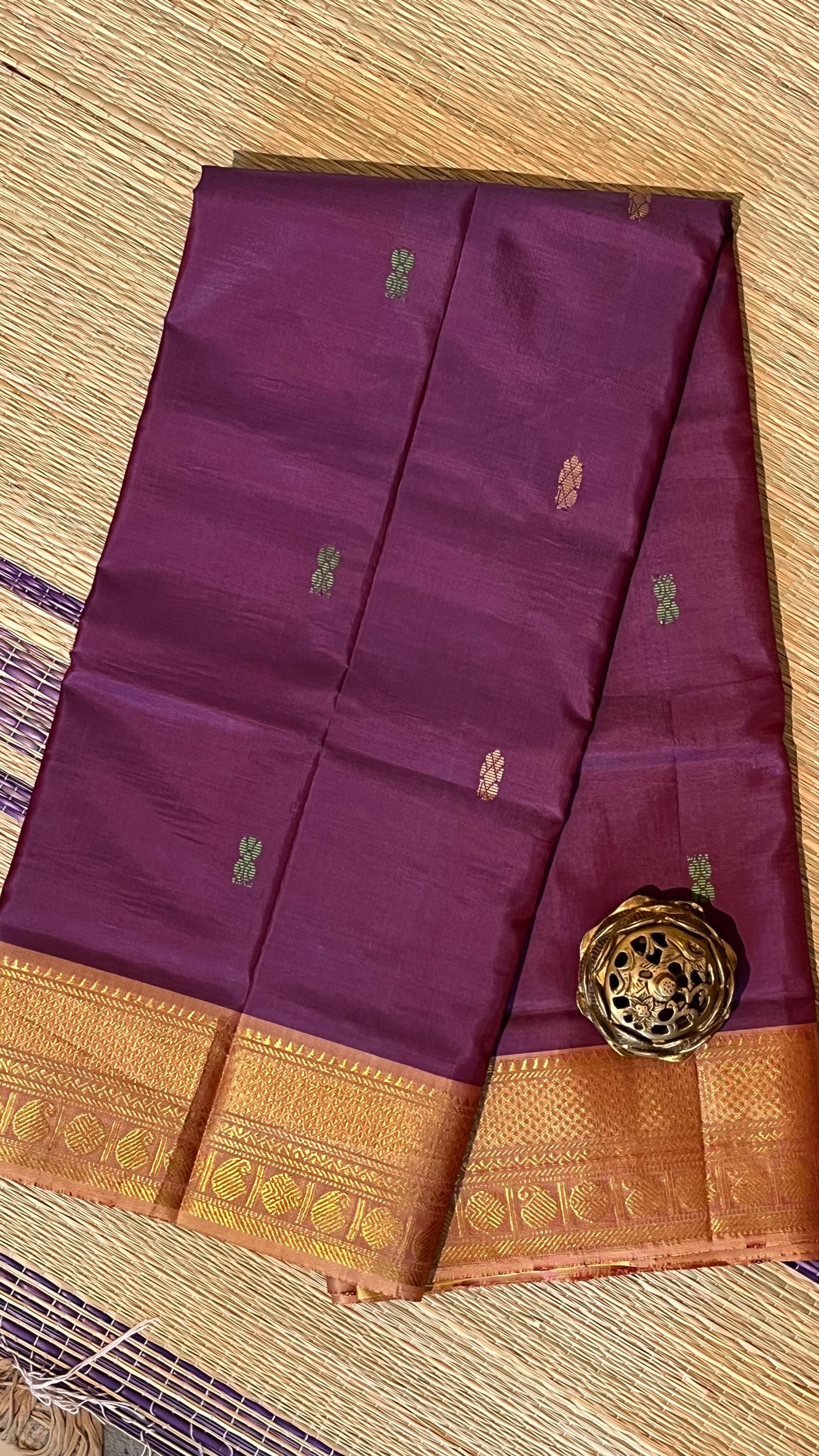 Chinnalampattu 6 Yards saree - 03-08-02-05 (Brown with yellow)