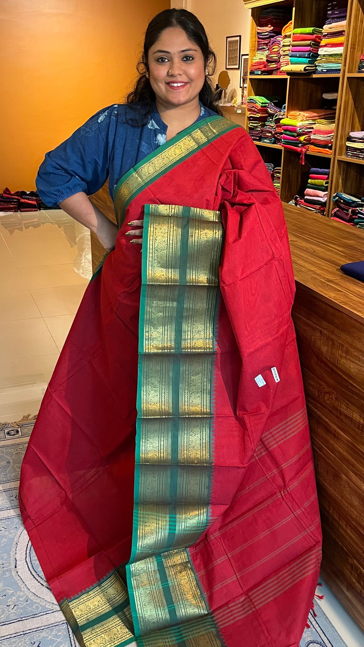 Kanchi cotton saree - 01-03-05-PCS-19 (Red)