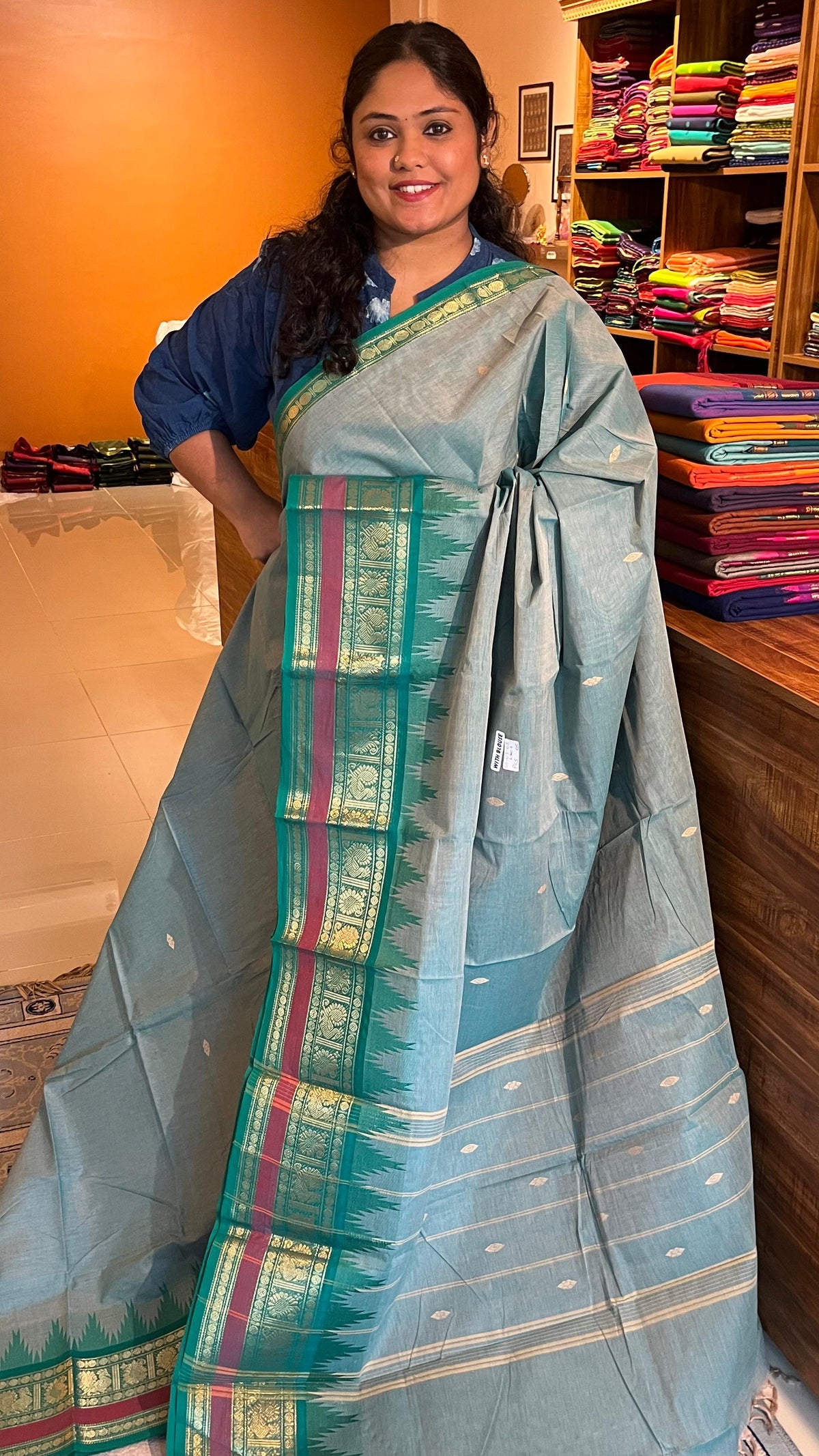 Kanchi cotton saree - 01-03-05-PCS-05 (Green)