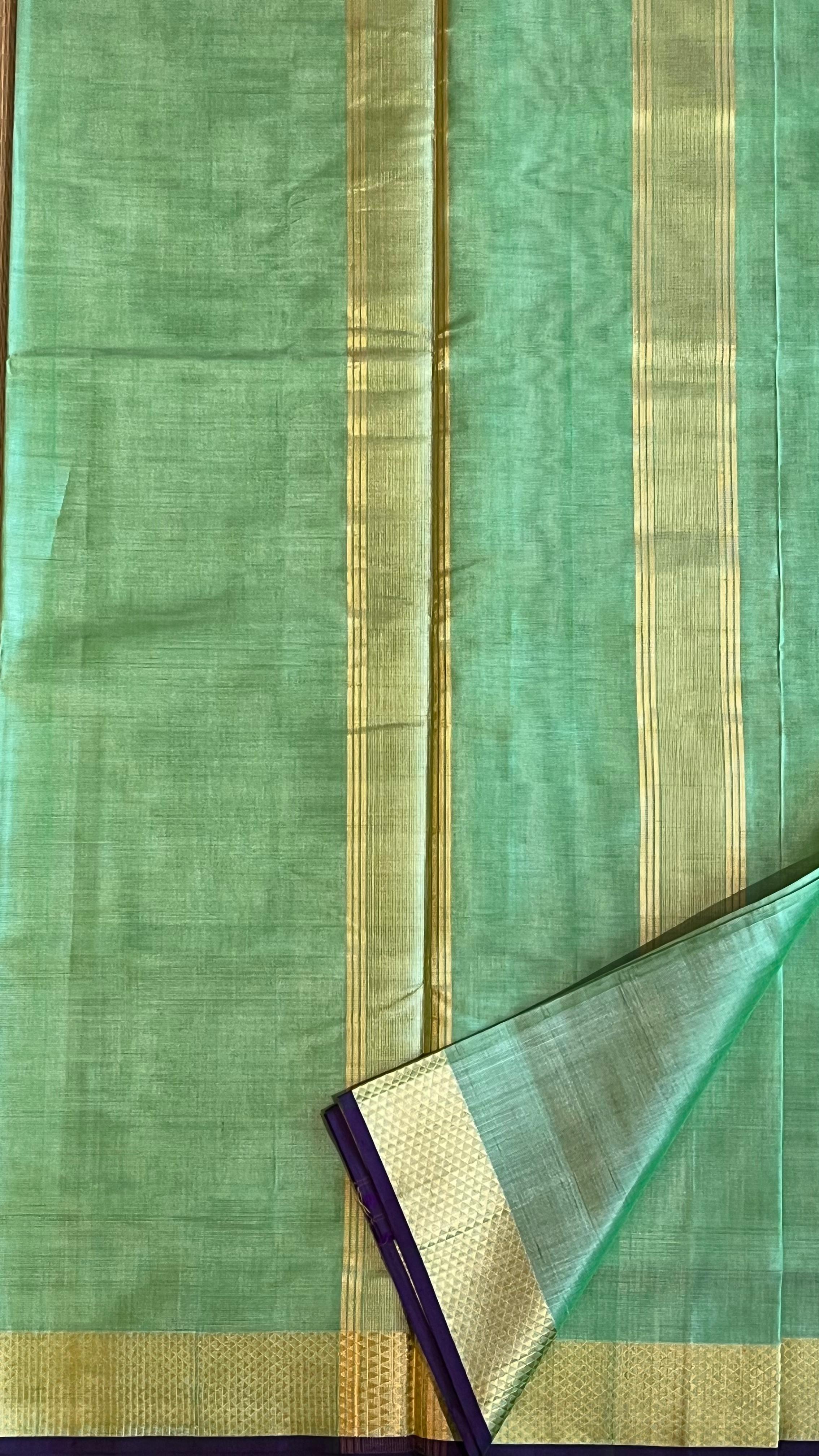 Devendra 7 Yards saree - 11-09-06-7Y-06 (Pista Green)