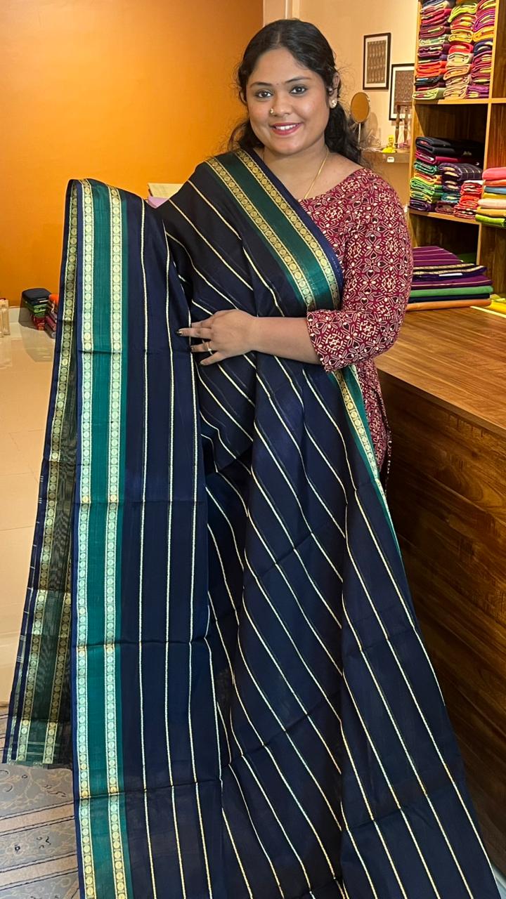 Devendra 10.5 Yards Madisar - 12-09B-15-10.5Y-03 - (Navy Blue)