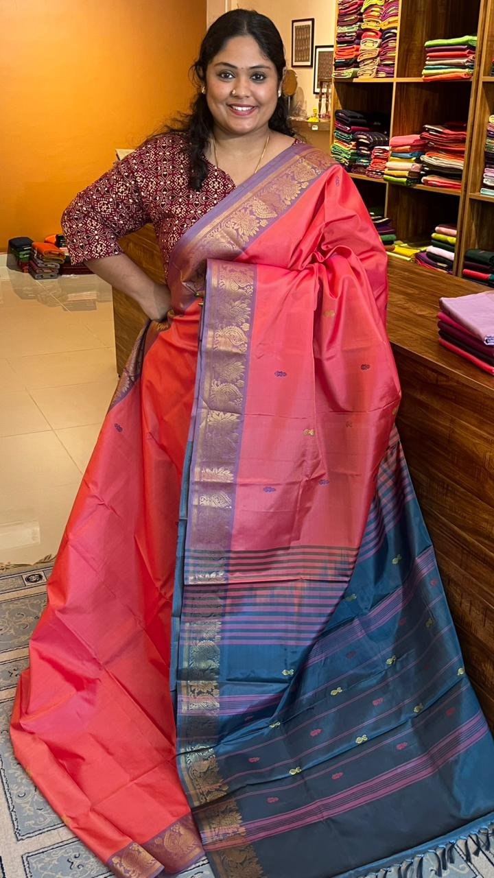Chinnalampattu 6 Yards saree - 03-08-02-10 (Orange)