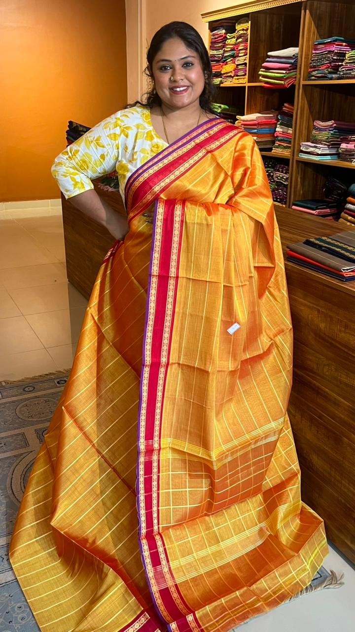 Devendra 7 Yard saree - 11-09-05-7Y-03 (Yellow)