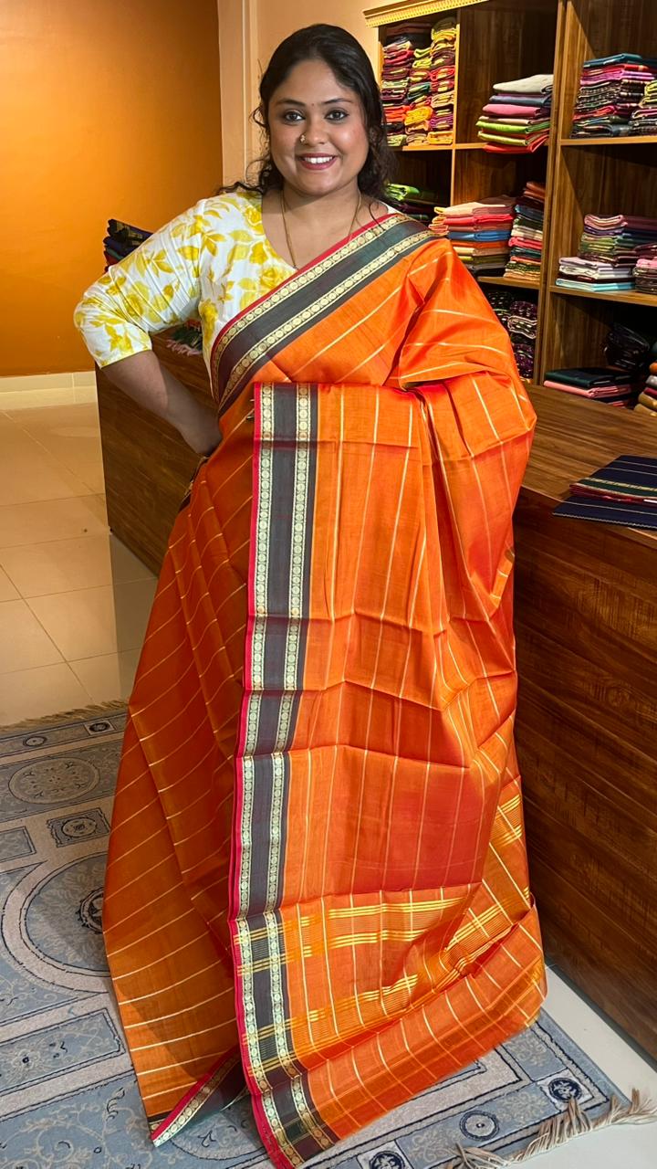 Devendra 6 Yard saree - (11-09-03-6Y-01) (Manjal)