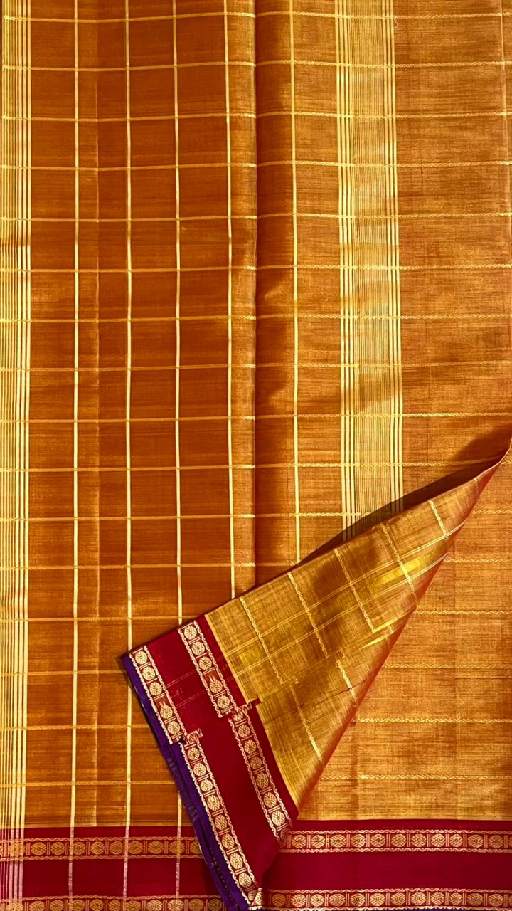 Devendra 7 Yard saree - 11-09-05-7Y-03 (Yellow)