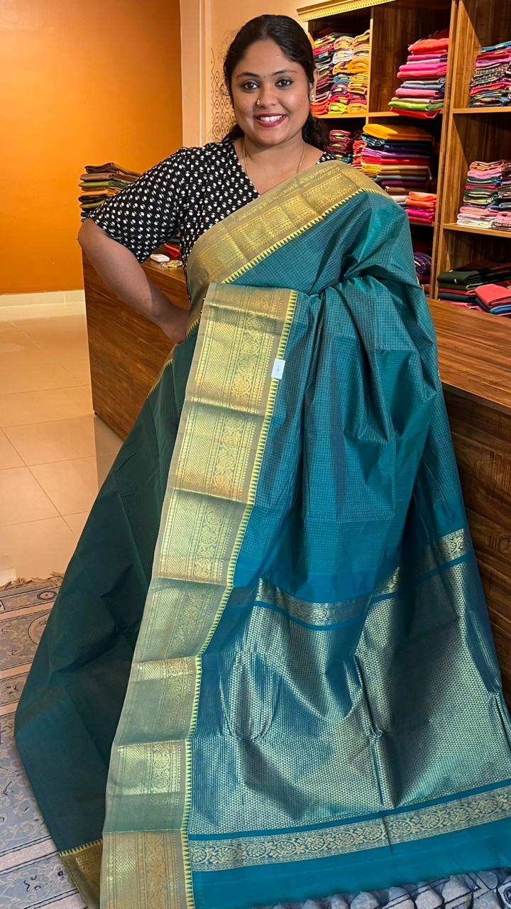 Kanchi Cotton Podi Checks Saree -01-09B-05-02