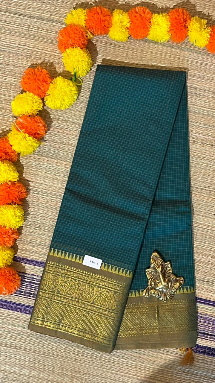 Kanchi Cotton Podi Checks Saree -01-09B-05-02