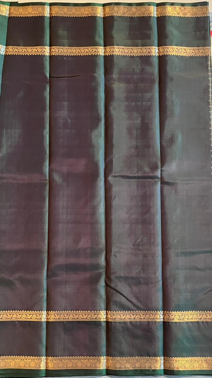 Pure Silk Kancheevaram Sarees - 01-10-10-01 – Dark Green