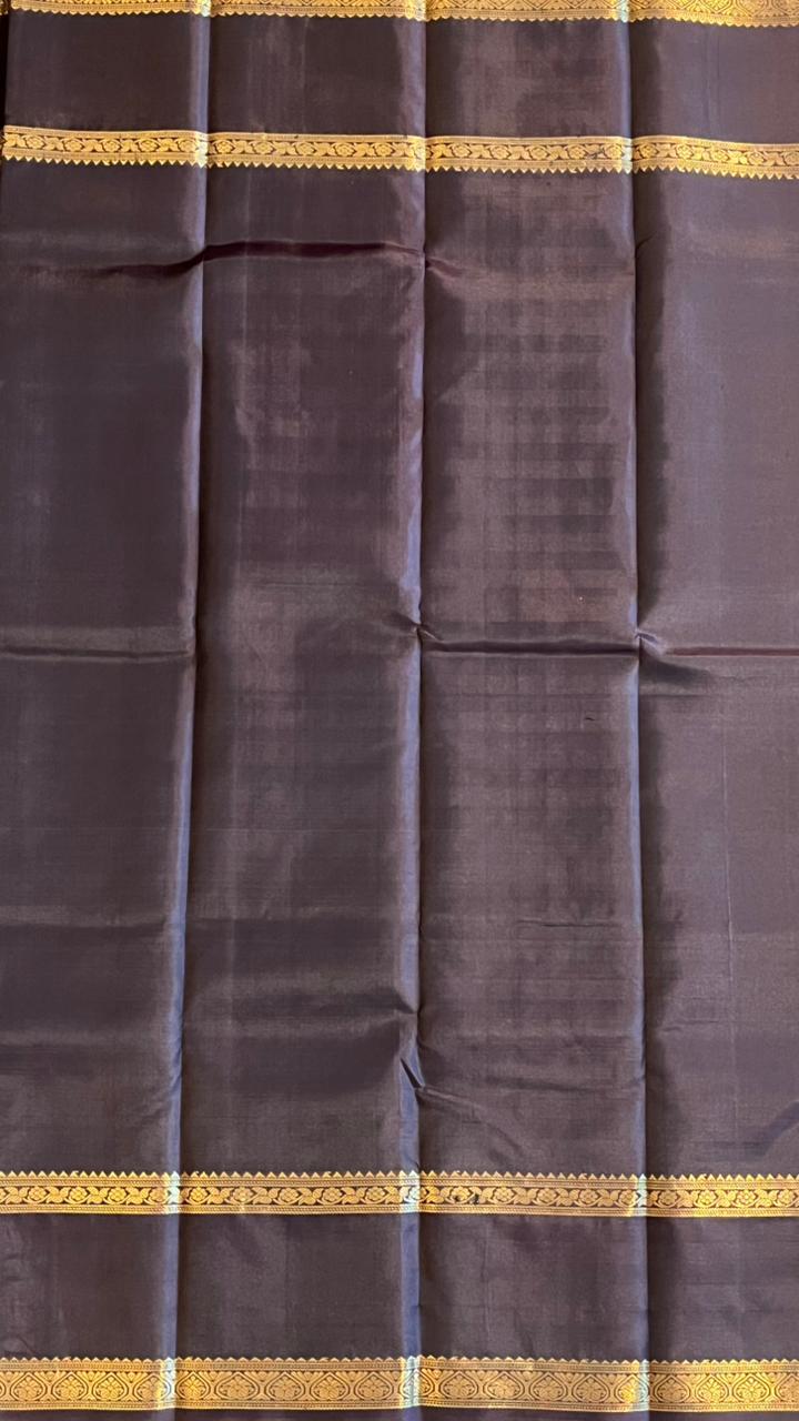 Pure Silk Kancheevaram Sarees - 01-10-10-02 – Dark Brown