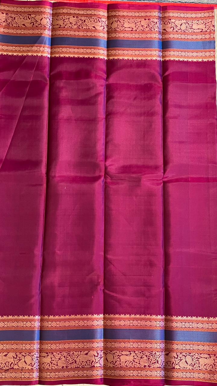 Pure Silk Kancheevaram Sarees - 01-10-12-02 – Oodha Poo Colour