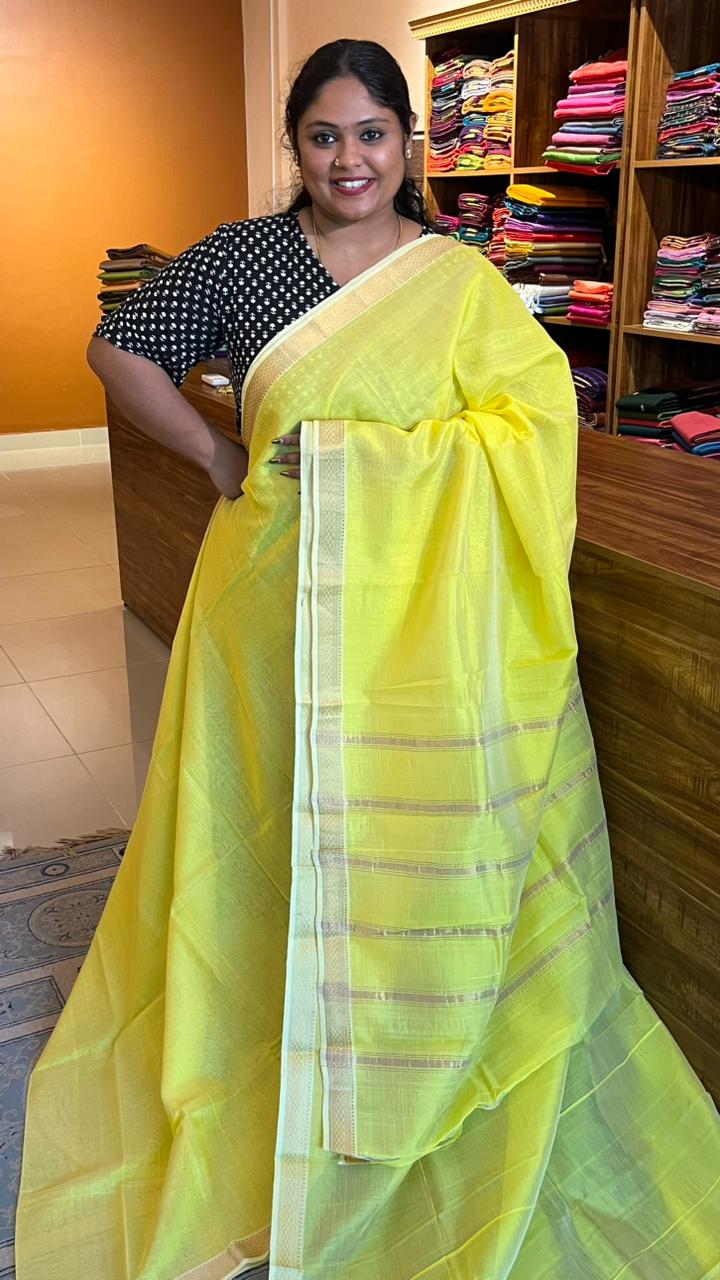 Mangalgiri Silk Cotton Small BorderSaree - 15-09-02-07