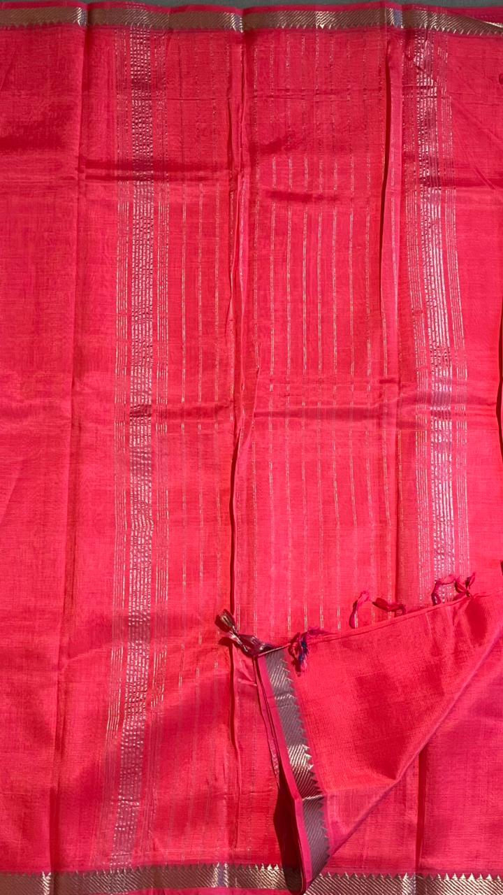 Mangalgiri Silk Cotton Small Border  Saree - 15-09-02-16