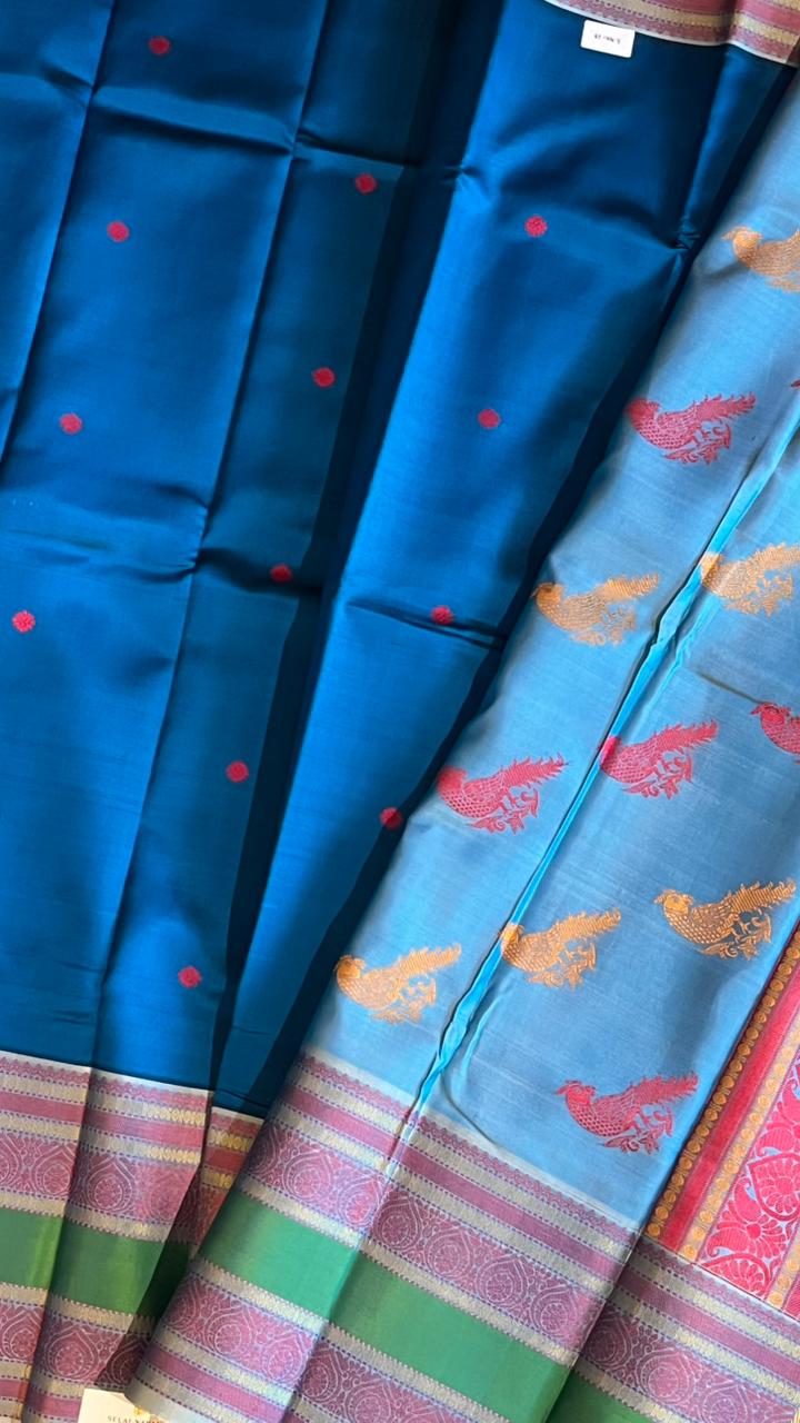 Pure Silk Kancheevaram Saree - 01-10-19-PSC-01 (Blue)