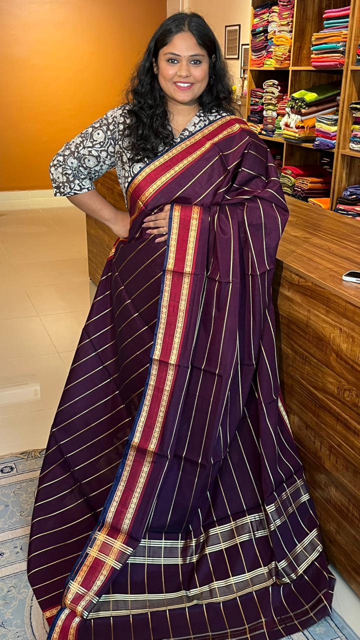 Devendra 7 Yards Saree -11-10-01-7Y-02 (Brown)