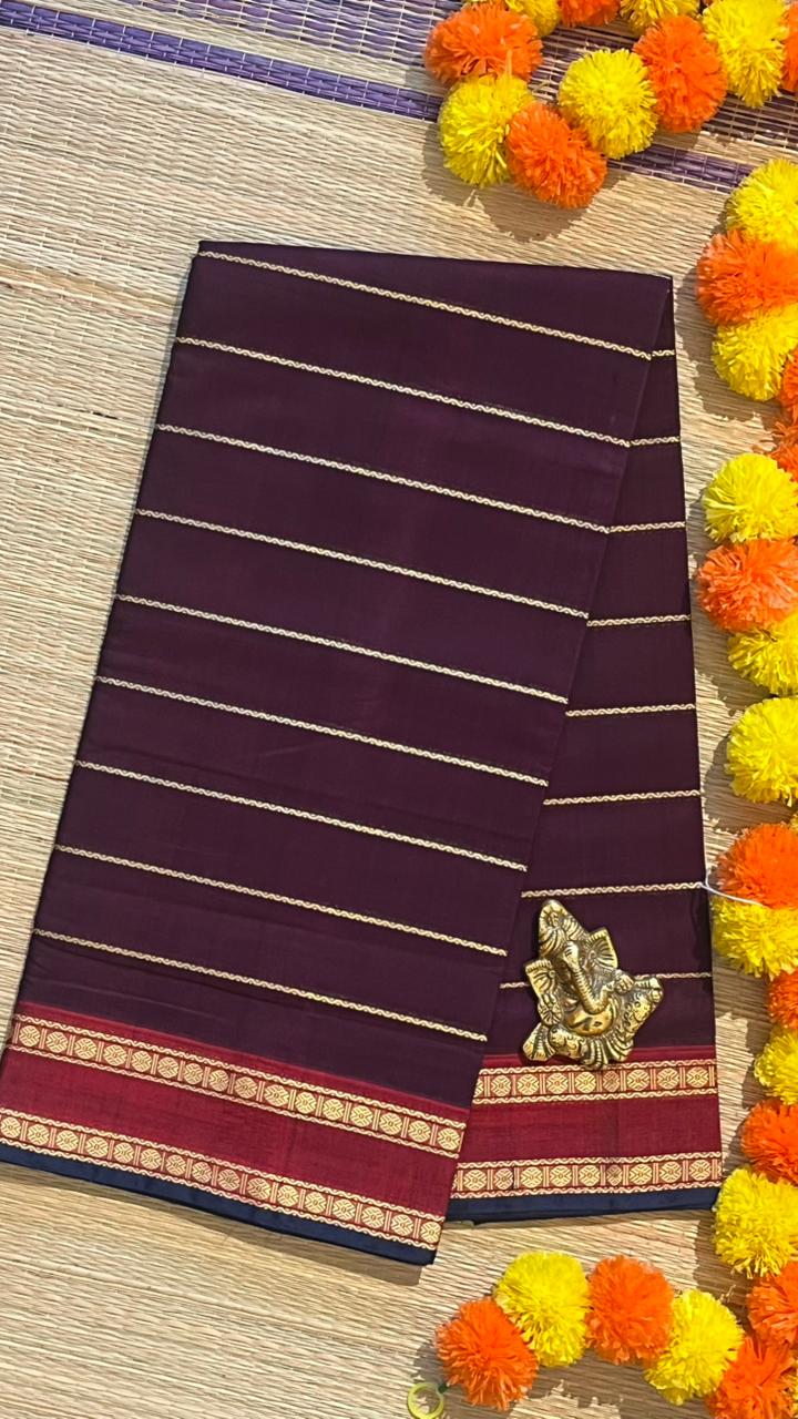 Devendra 7 Yards Saree -11-10-01-7Y-02 (Brown)