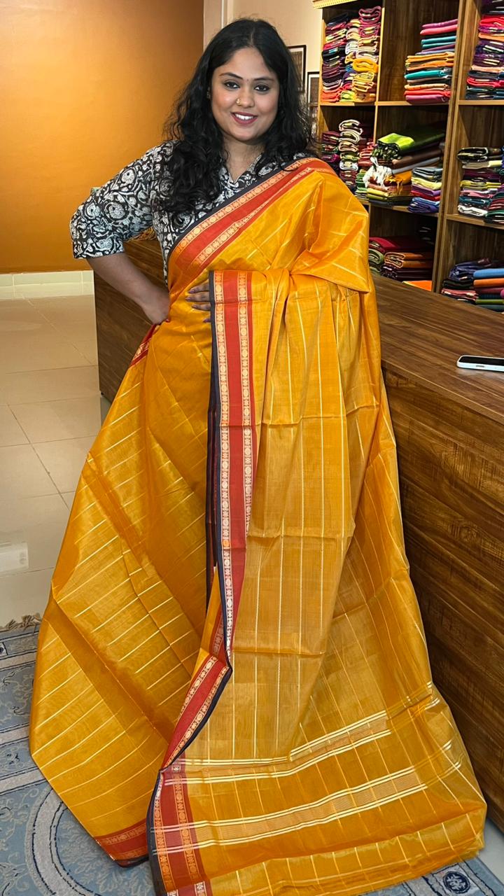 Devendra 7 Yards Saree - 11-10-01-7Y-03 (Yellow)