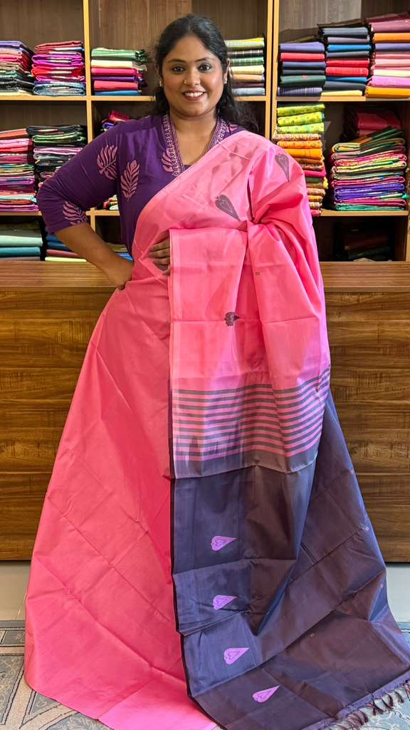 Chinnalampattu 6 Yard Saree - 03-10-01-12 (Candy pink)