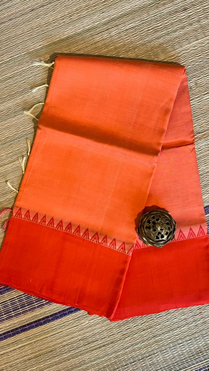 Mangalgiri Thread Border Saree - 15-10-03-08 (Fanta Cream)