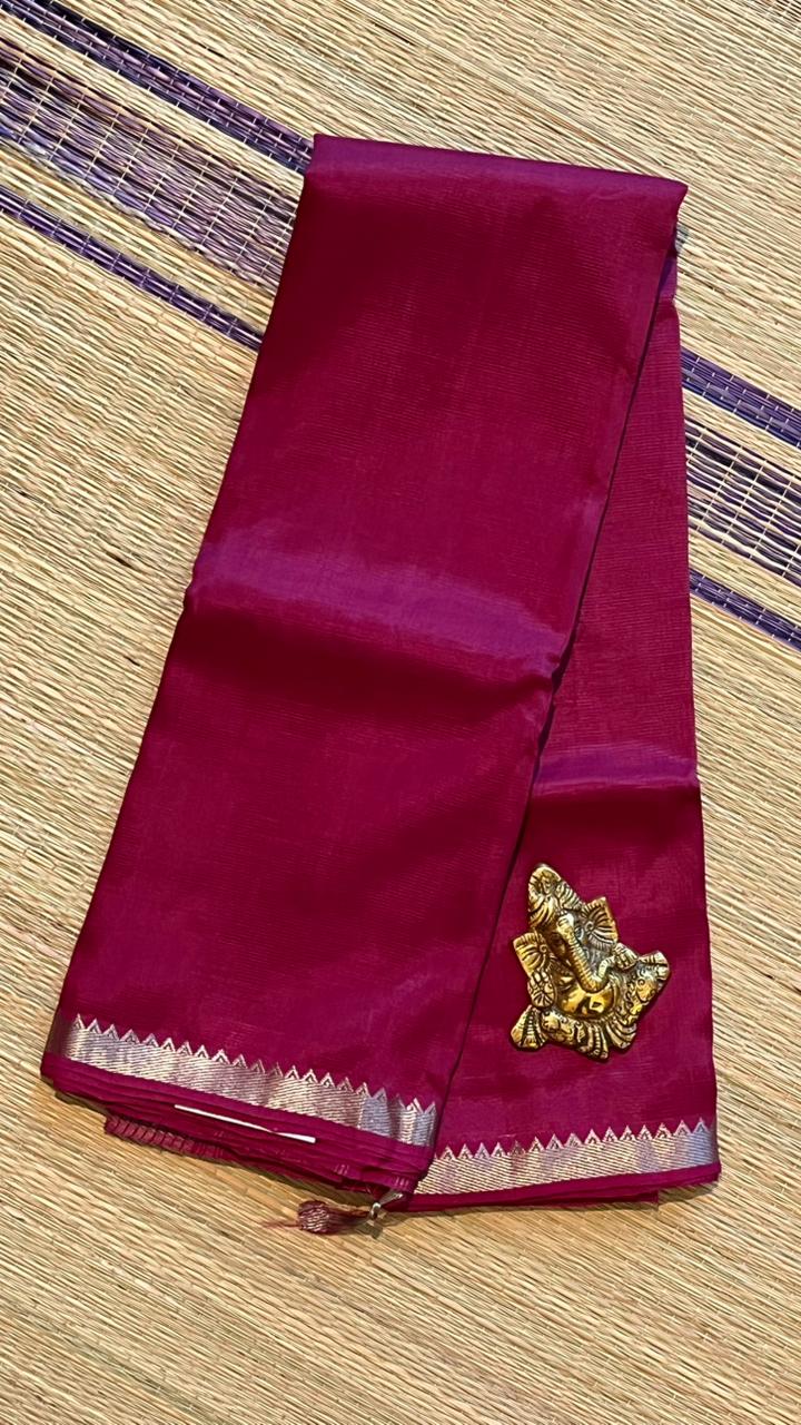 Mangalgiri silk cotton saree - 15-10B-04-01 (Meganta)