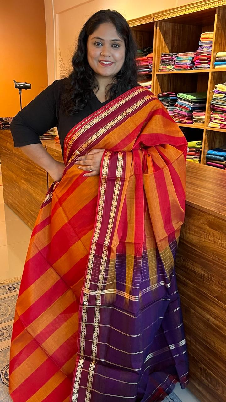 Devendra 7 Yards saree - 11-10C-03-6Y-01 Stripes