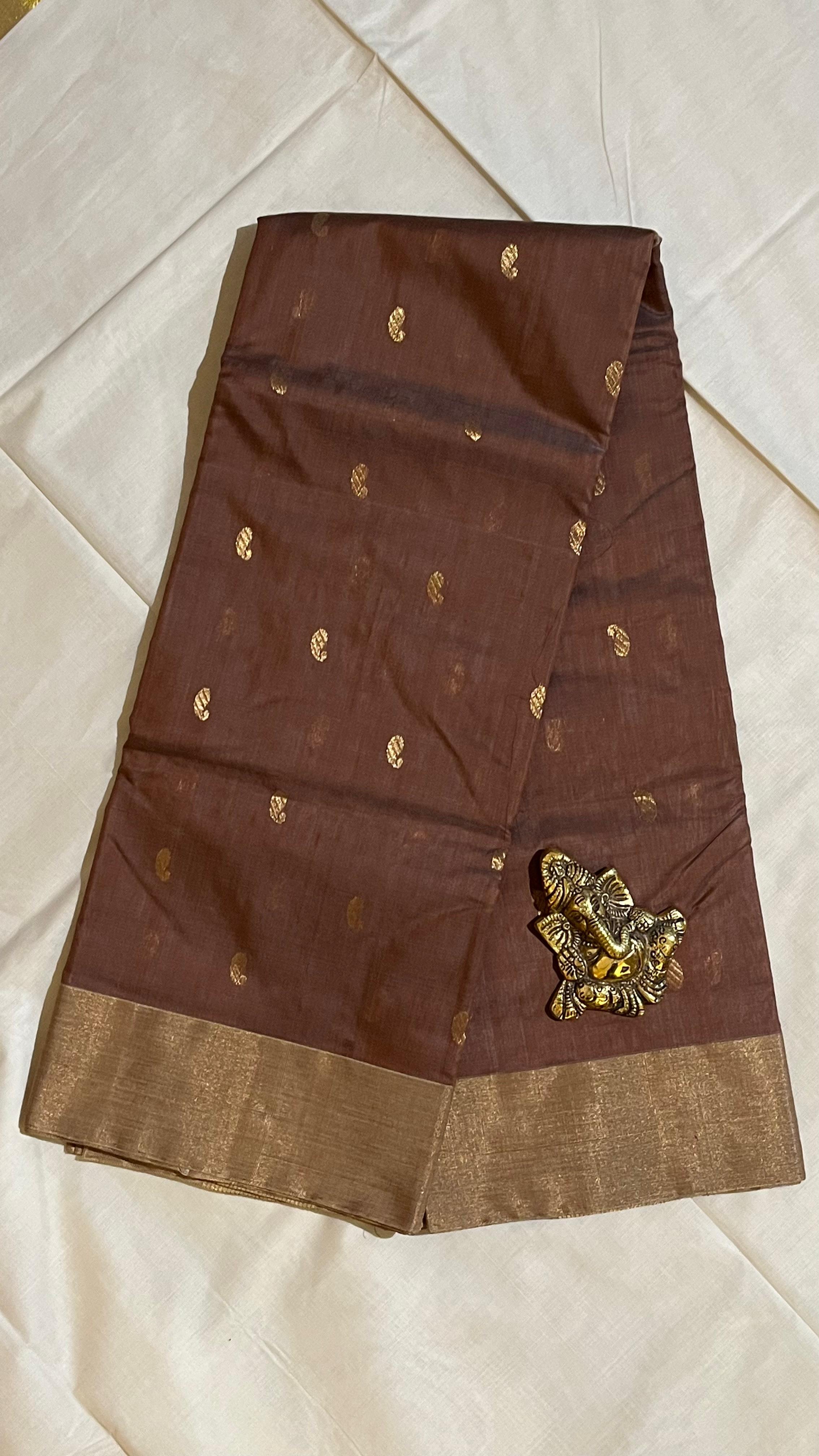 Chanderi Silk Cotton Saree - 51-10-01-02 (Milk Bikis colour)