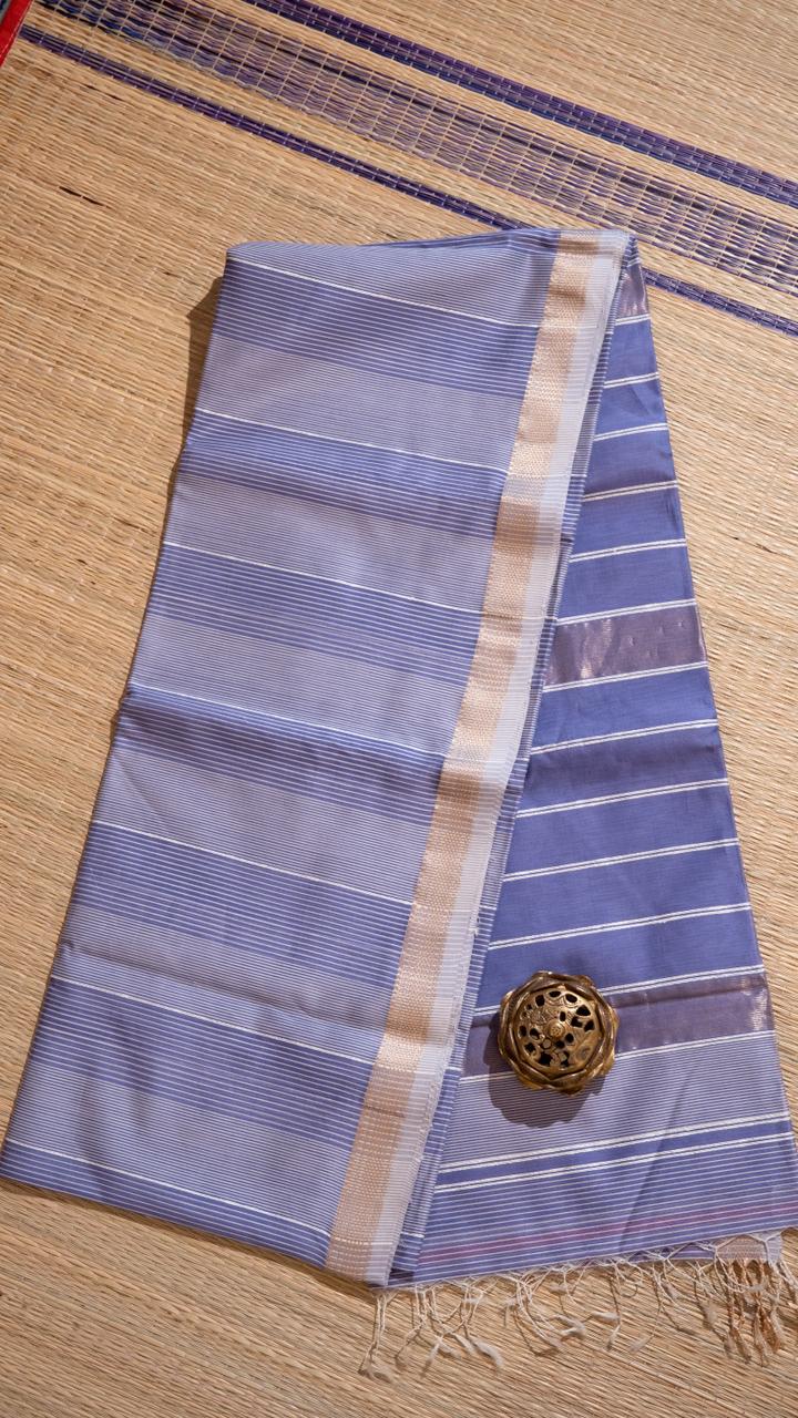 Maheshwari Silk Cotton Jute Saree - 05-08B-04-08 (Lavender)