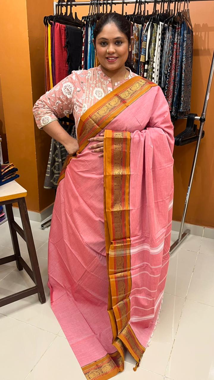 Mercerised Kanchi cotton saree - 01-03-07-MCS-05