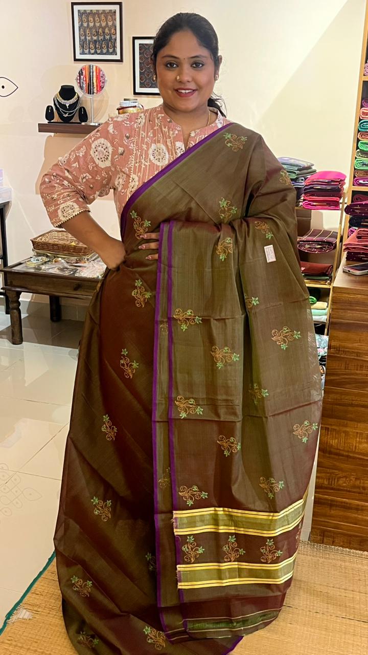 Devendra 6 Yards Block Print Saree - 11-10-01-6Y-02 (Manthulir)