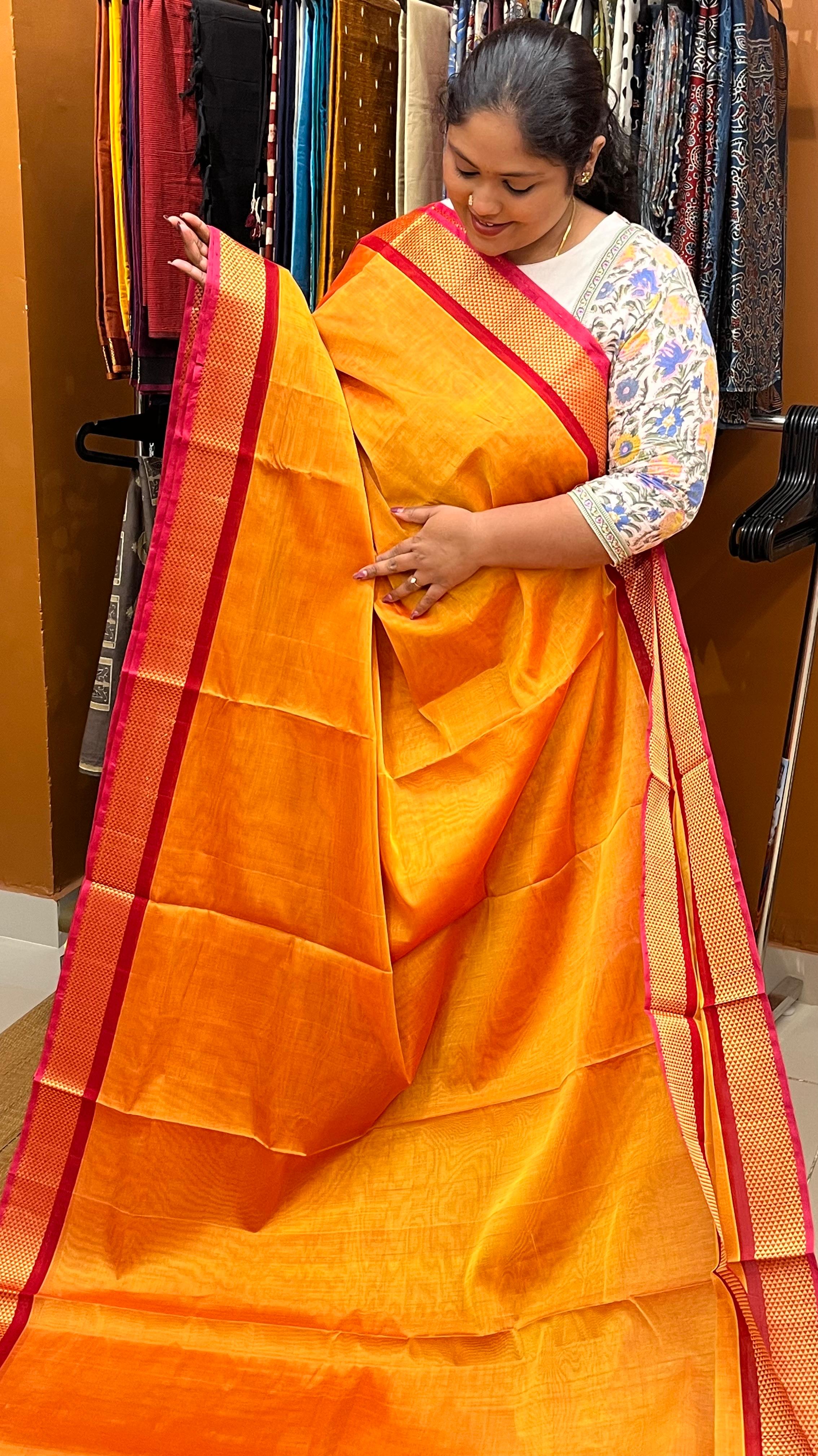 Sunset Orange Arai Madam Border Devendra Madisar  - 12-11B-12-10.5Y-04