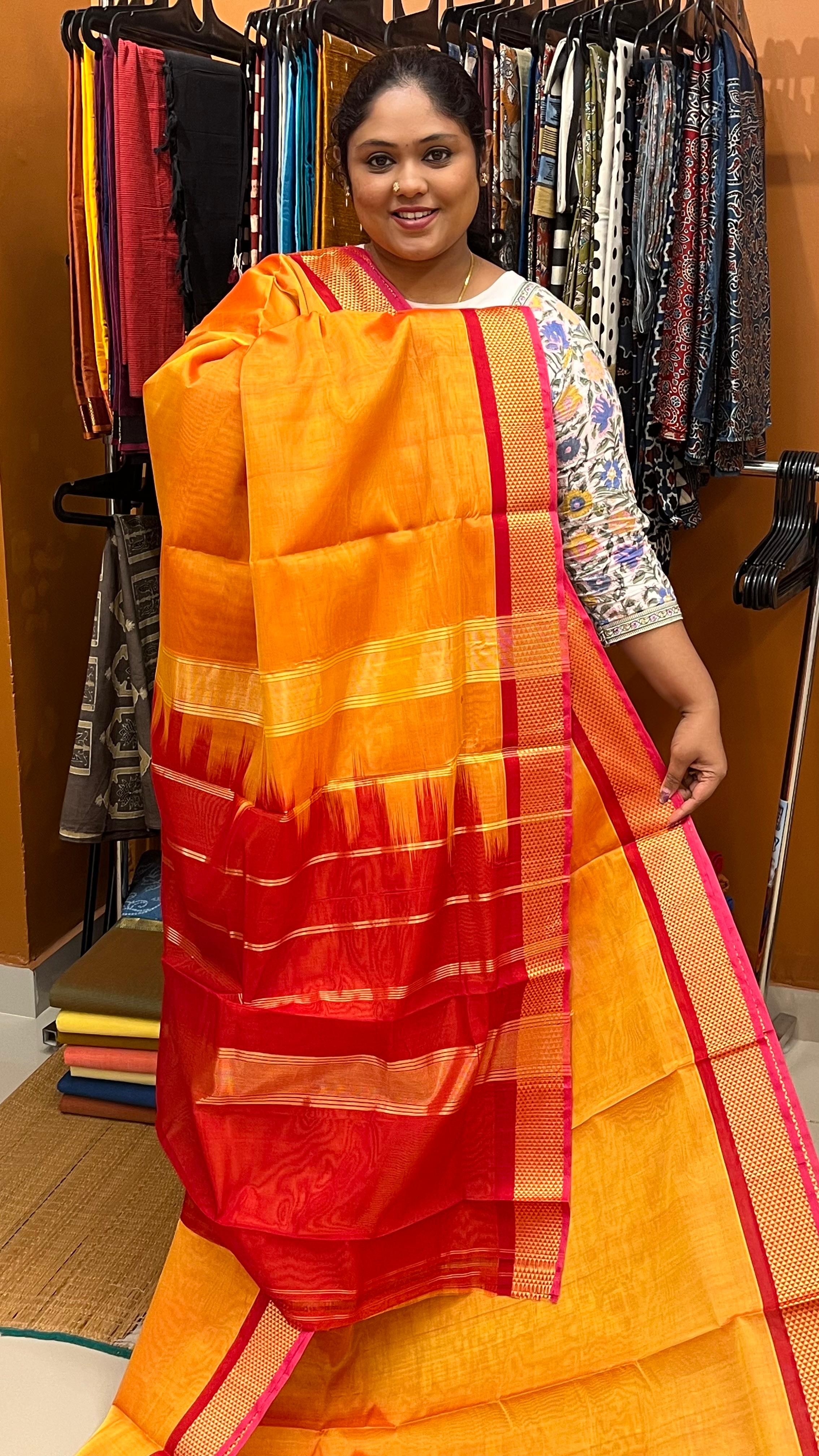 Sunset Orange Arai Madam Border Devendra Madisar  - 12-11B-12-10.5Y-04