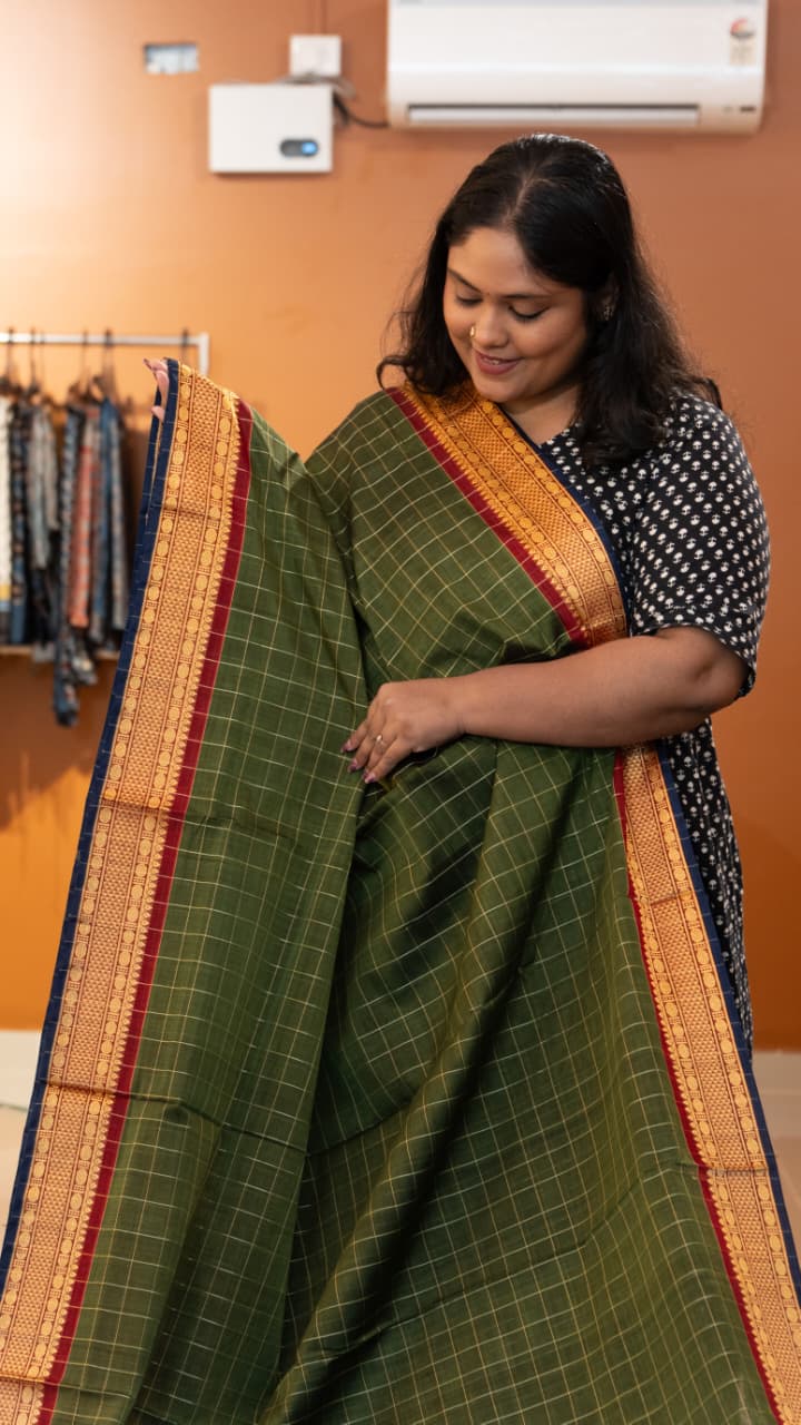 Devendra 10.5 Yards Madisar - 12-11B-11-10.5Y-02 (Olive Green)