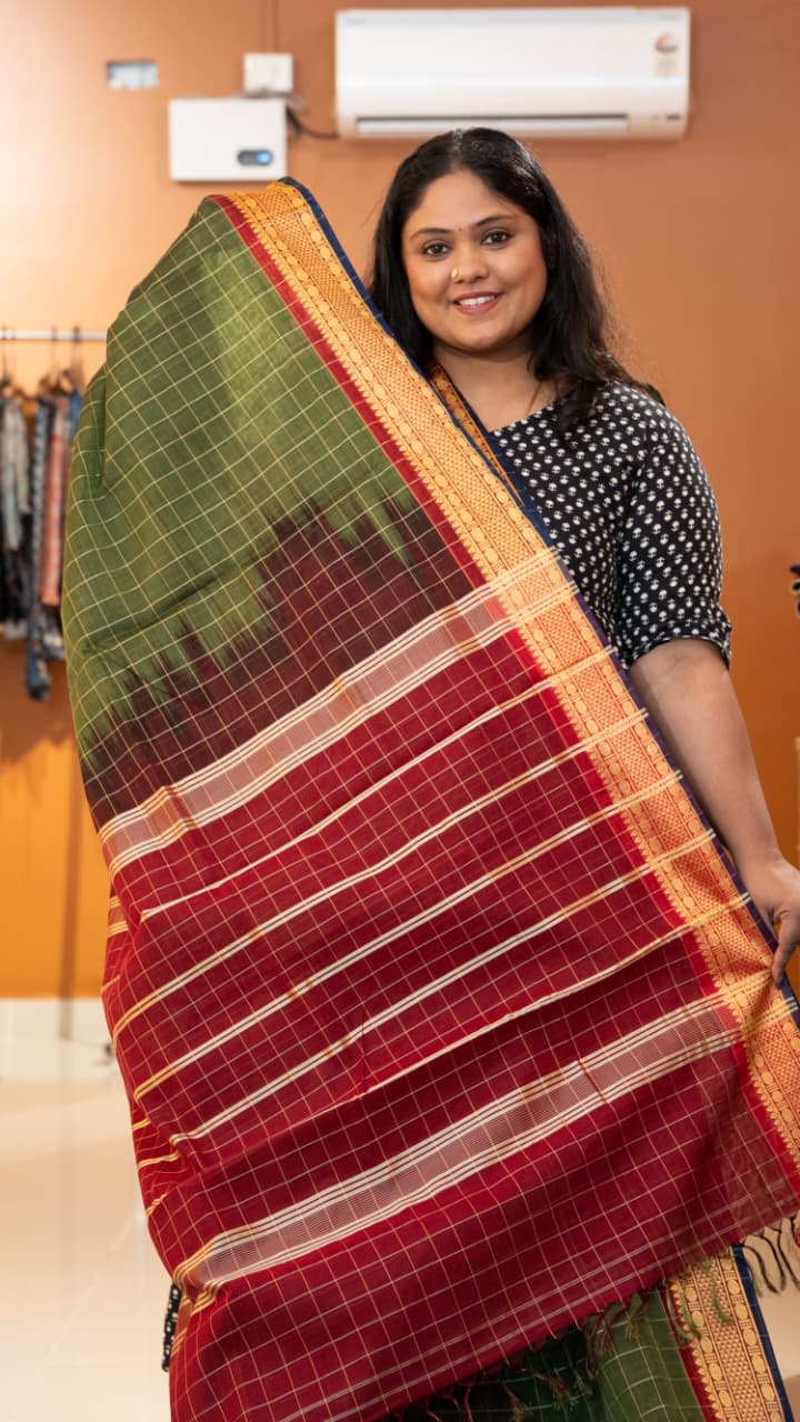 Devendra 10.5 Yards Madisar - 12-11B-11-10.5Y-02 (Olive Green)