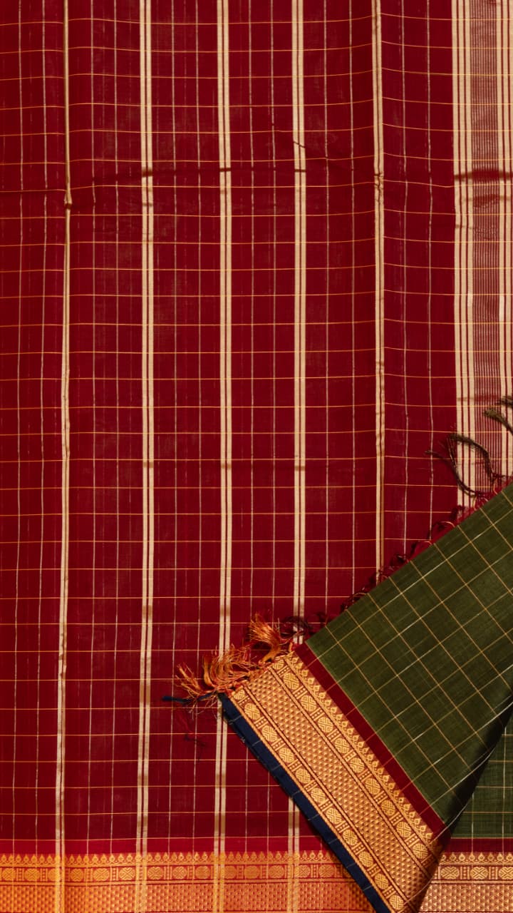 Devendra 10.5 Yards Madisar - 12-11-11-10.5Y-03 (Olive Green)