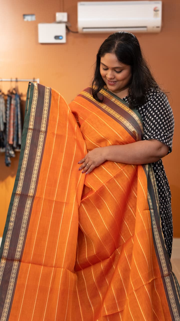 Devendra 10.5 Yards Madisar - 12-11B-10-10.5Y-04 (Yellow with Green)