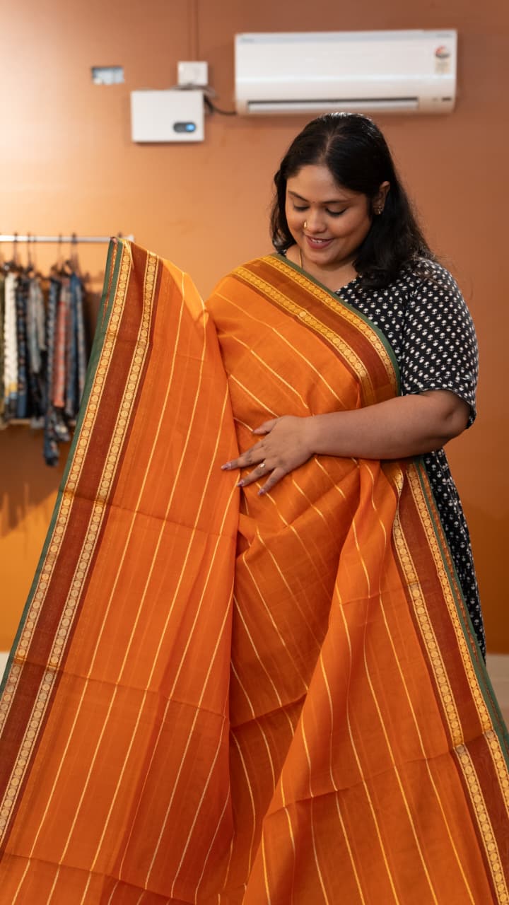 Devendra 10.5 Yards Madisar - 12-11B-10-10.5Y-05 (Yellow with Red)