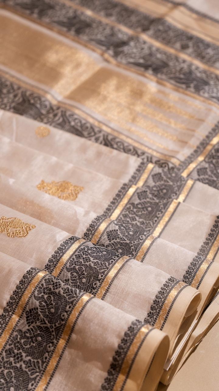 Kanchivaram Silk Cotton Saree - 01-07C-02-01 (White)