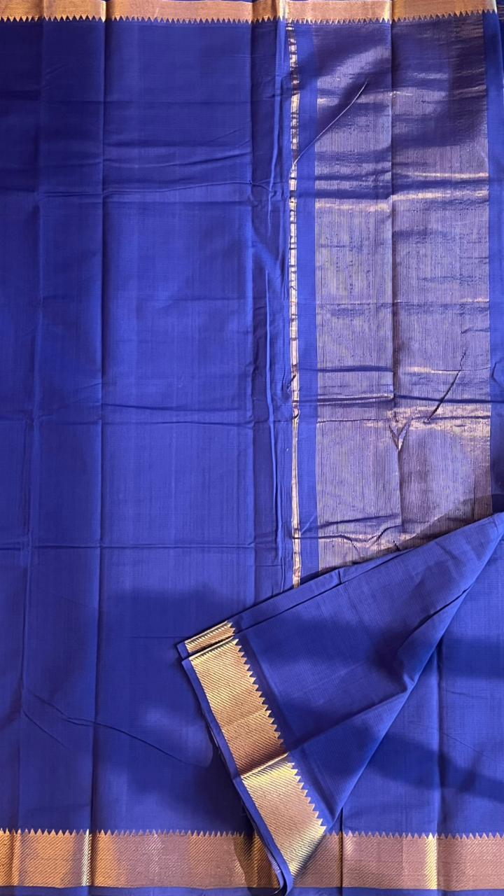 Mangalgiri Plain Cotton Saree - 15-11-06-13 (Midnight Mejasty Colour)