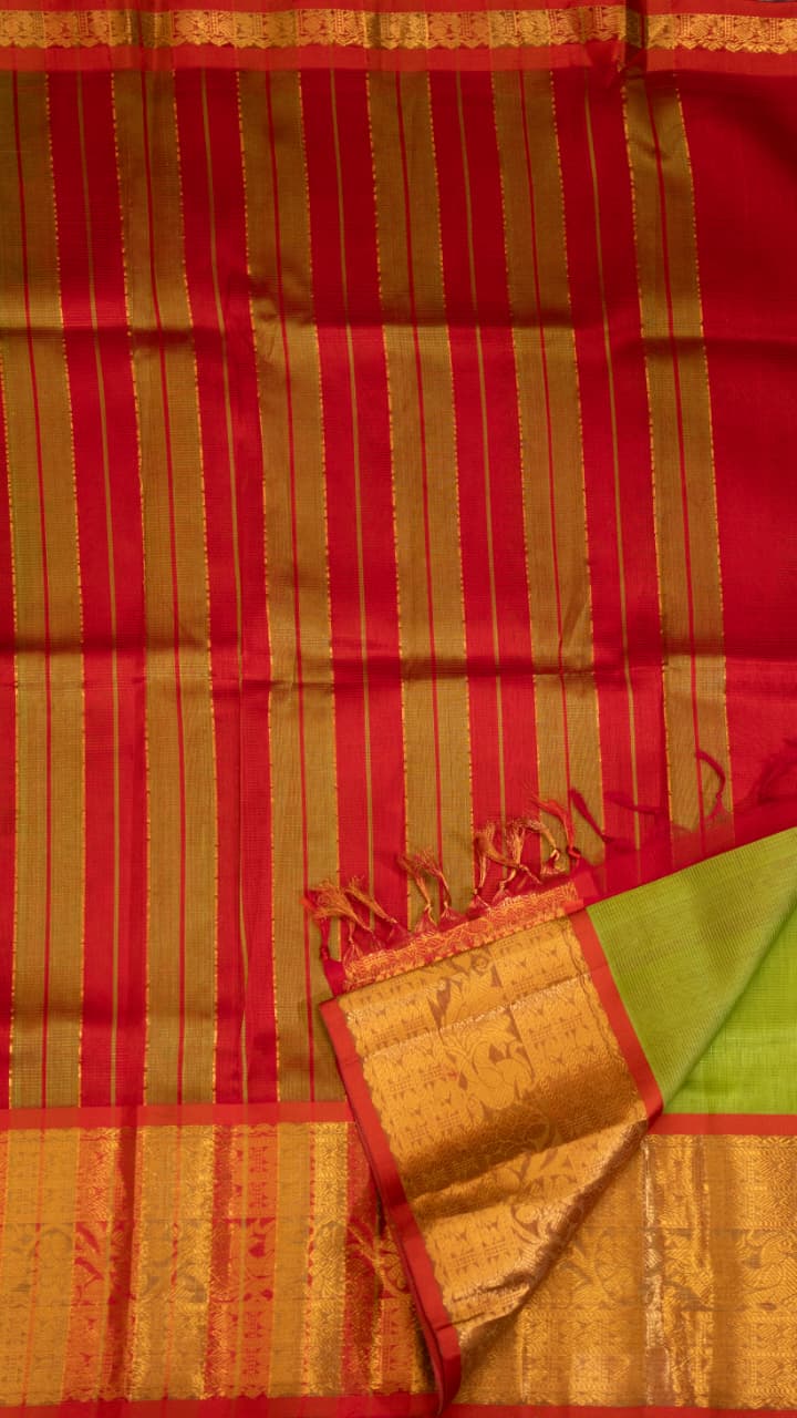 Mangalagiri Silk Cotton Kanchi Border Saree - 15-11-01-06