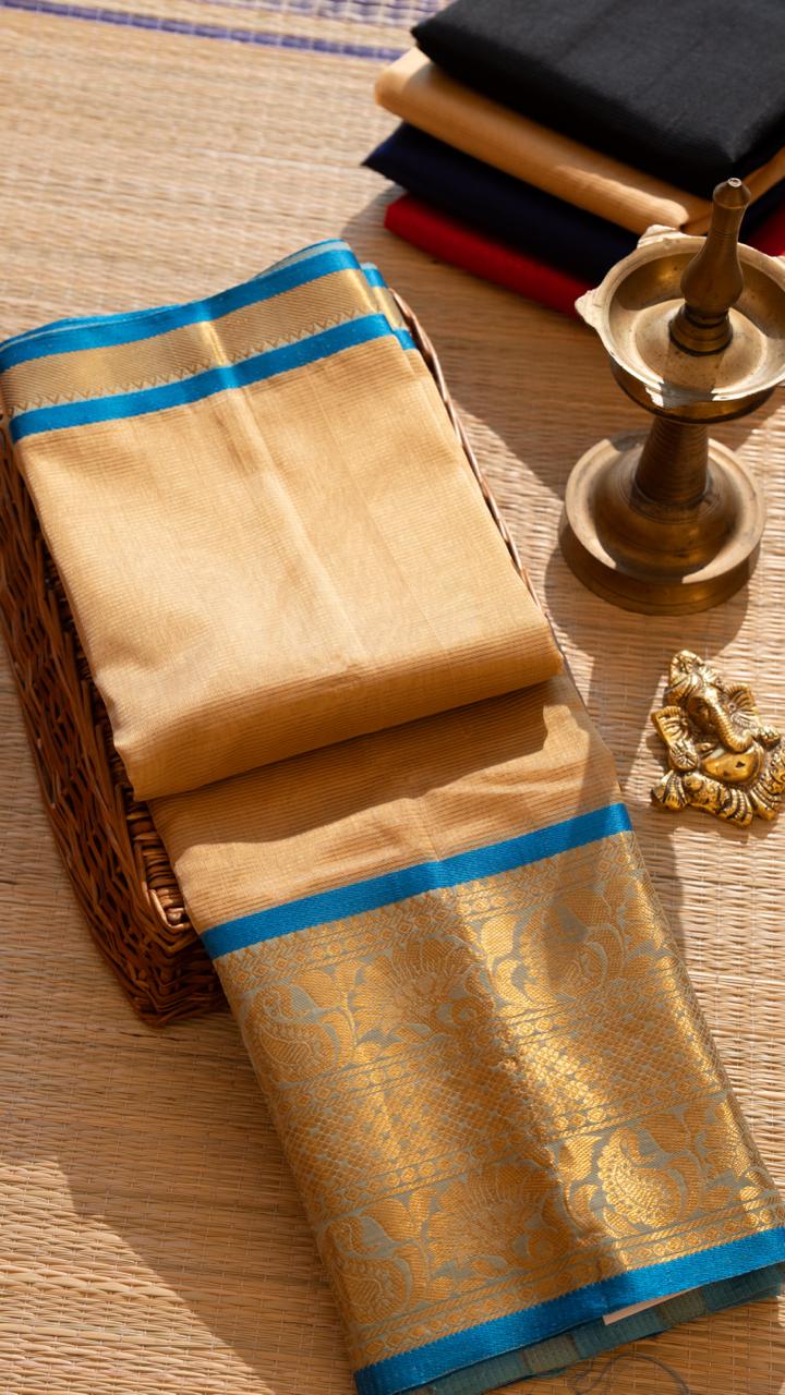 Mangalagiri Silk Cotton Kanchi Border Saree - 15-08B-06-03