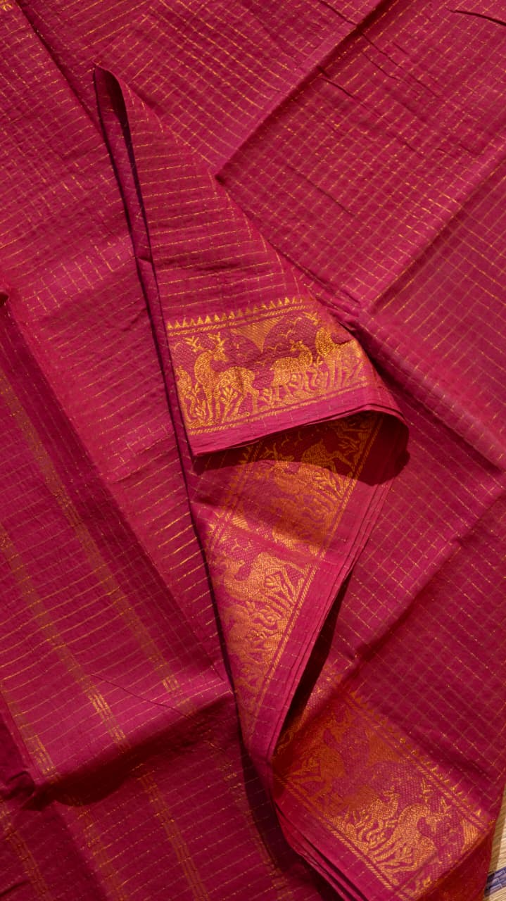 Madurai Cotton Saree -11-12-03-6Y-04 (Pinkish Red)