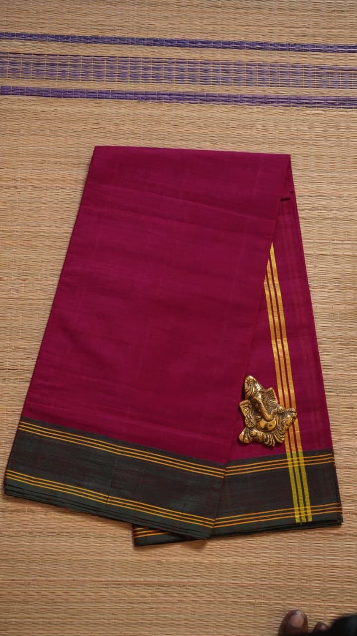 Devendra 5.50 Yards Saree - 11-09-16-5.50Y-01 (Pink with Green Border)
