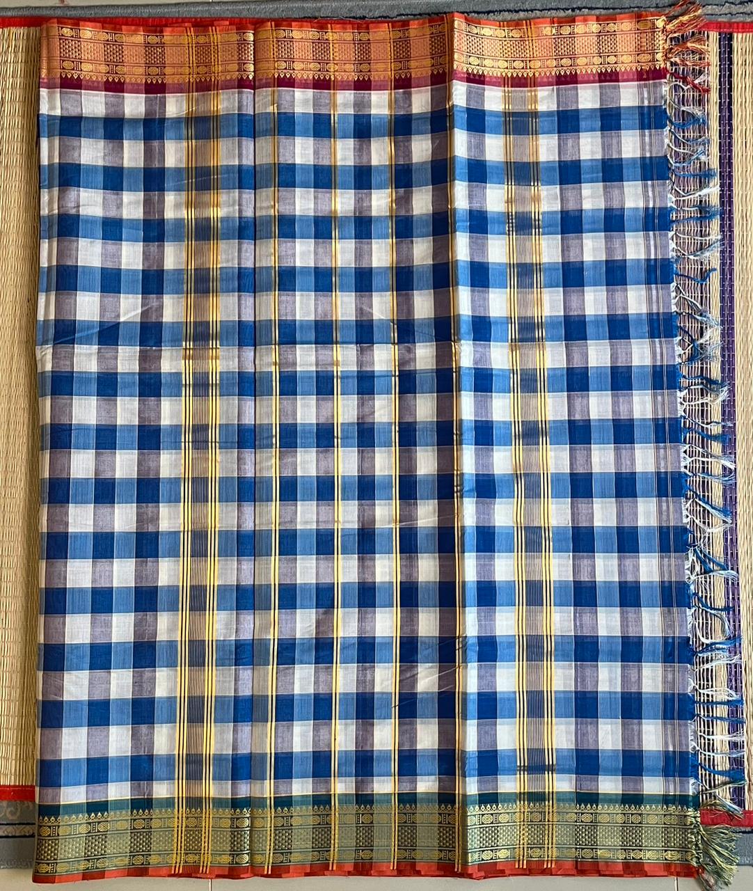 Devendra Checks 10.5 Yards Madisar Saree - 12-11C-05-10.5Y-01