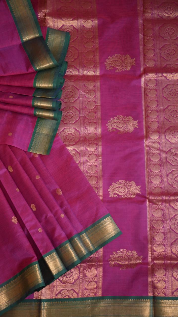 Kanchivaram Silk Cotton Saree - 01-10-03-08 (Pinkish Regal Blaze)