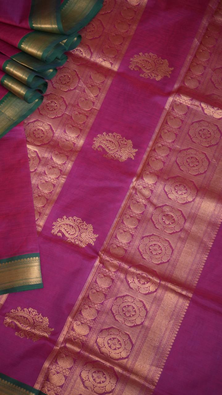 Kanchivaram Silk Cotton Saree - 01-10-03-08 (Pinkish Regal Blaze)