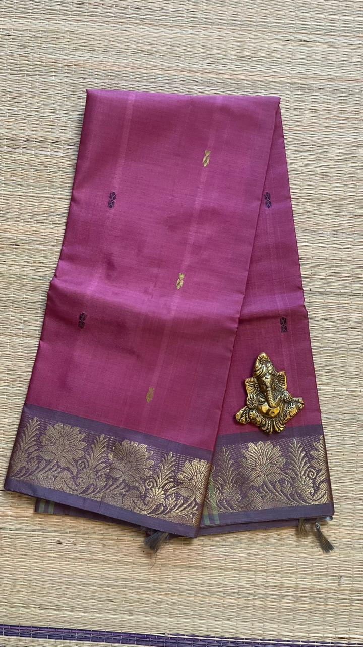 Chinnalampattu 6 Yards Saree - 03-06-02-06 (Mauve with Grape)