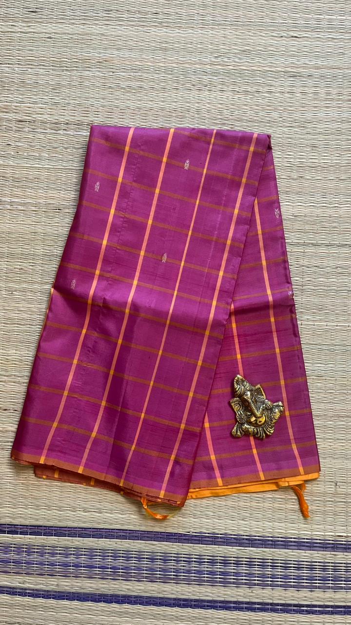 Chinnalampattu 6 Yards Saree - 03-10-01-08 (Pink with Yellow)