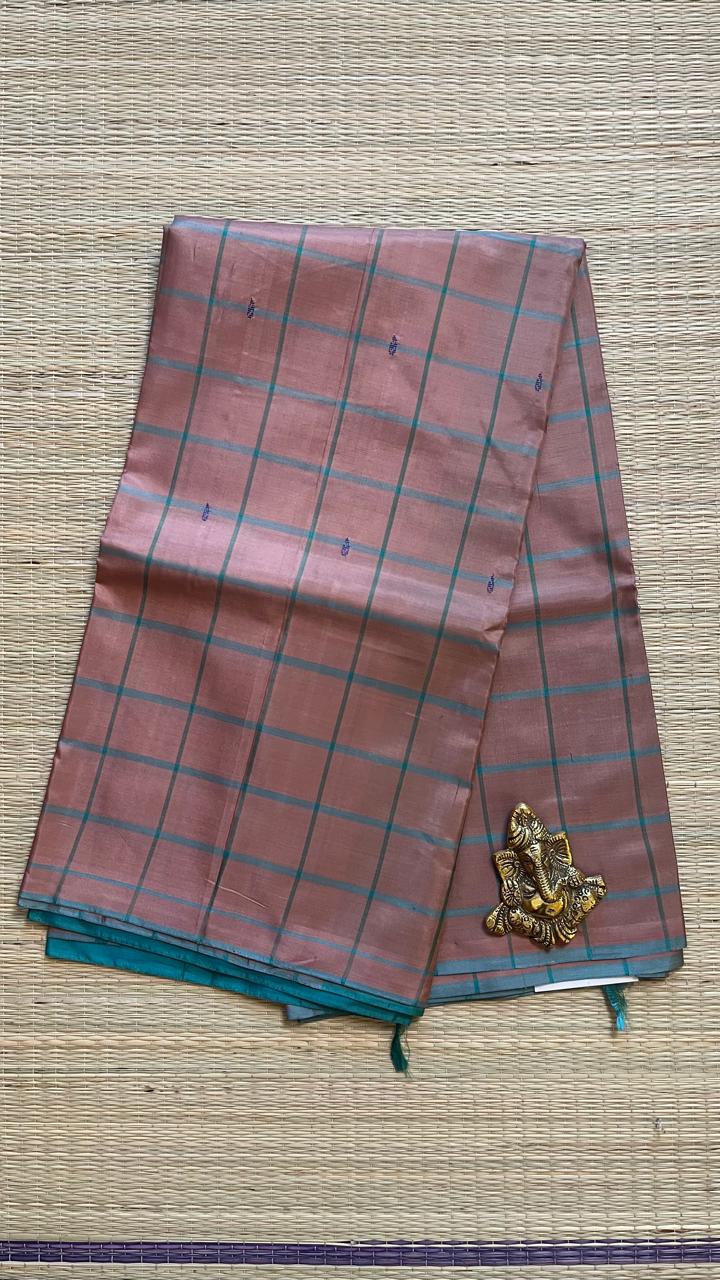Chinnalampattu 6 Yards Saree - 03-08-01-07 (Cream with Teal)